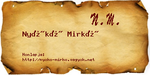 Nyókó Mirkó névjegykártya